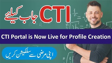 CTI Jobs 2025 Portal is Now Live for Profile Creation-CTI Jobs Today Education Update All Candidates