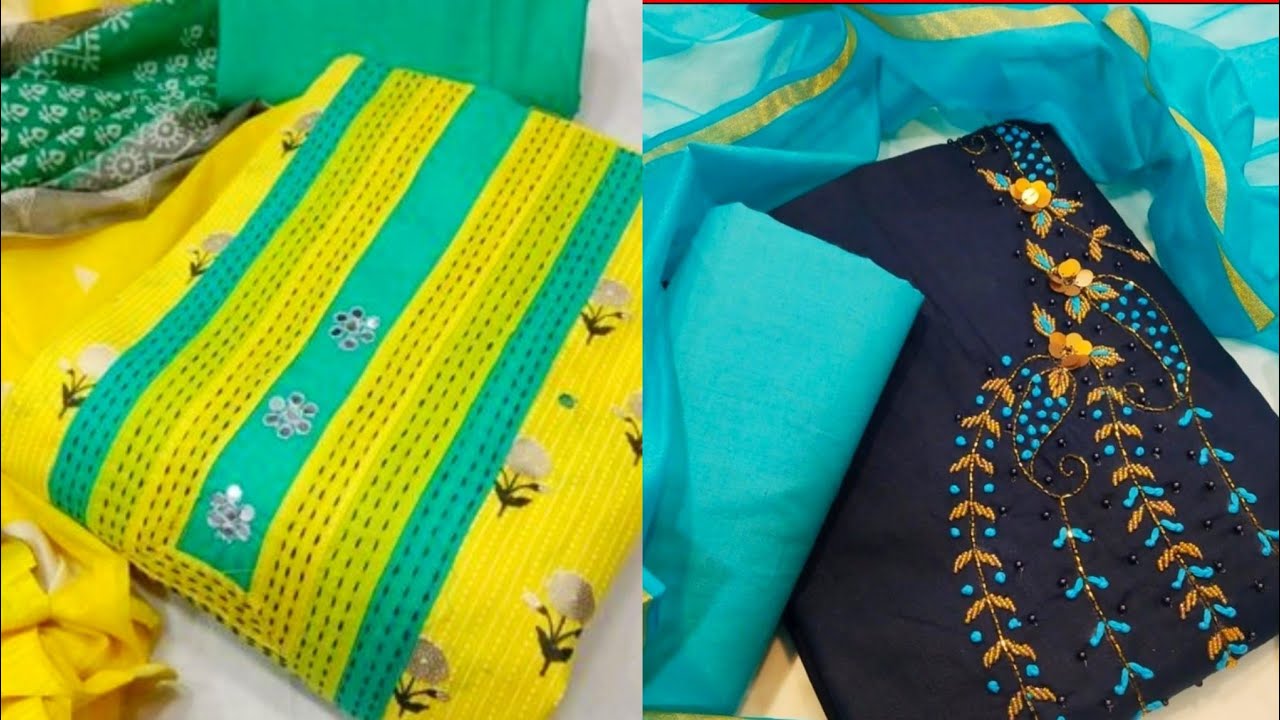 Latest Designs Of Summer Wear Punjabi Suits Beautiful Cotton Fabric Suits Dress Designs Ideas