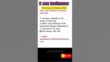 Java Fullstack Developer (PLM/Automotive) (October 23, 2025)