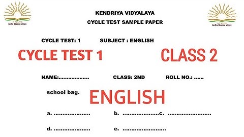 Kv cycle test 1/class 2/2nd/kvs/kendriya vidyalaya/English/solution/Sample paper#kv#kvs #cycletest