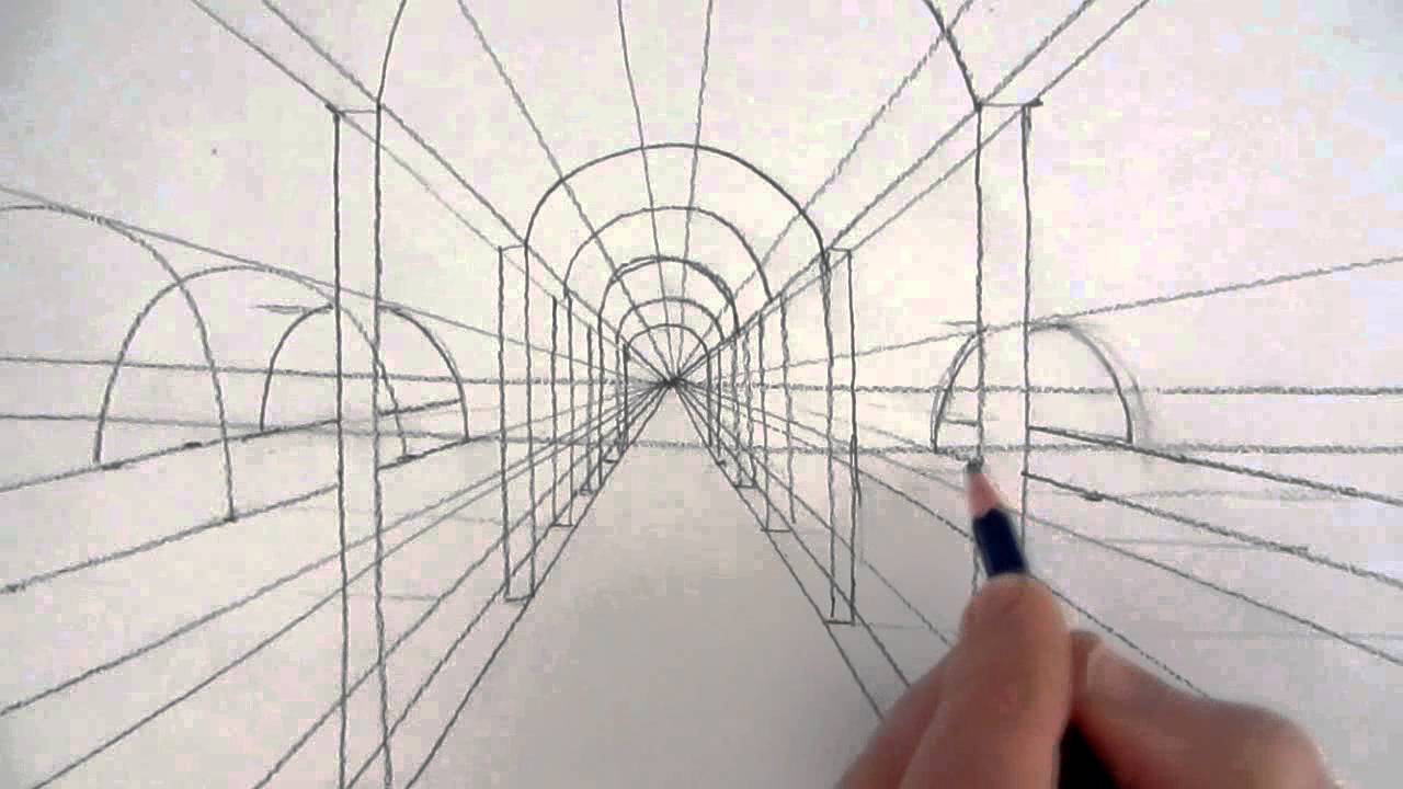 How to Draw a Victorian Railway Station in One-Point Perspective