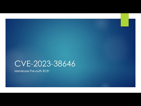 Metabase Pre-auth RCE | CVE-2023-38646 | #0xRobiul