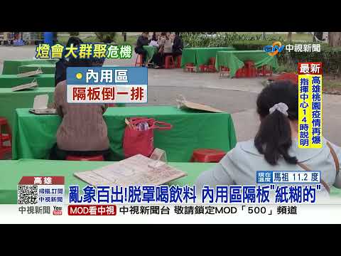 台灣燈會脫序! 邊走邊吃.隔板當裝飾 散場擠爆│中視新聞 20220216