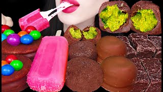 Asmr Dubai Chocolate Mochi Marshmallow Ice Cream 두바이 초콜렛 모찌 마쉬멜로우 먹방 Mukbang, Eating