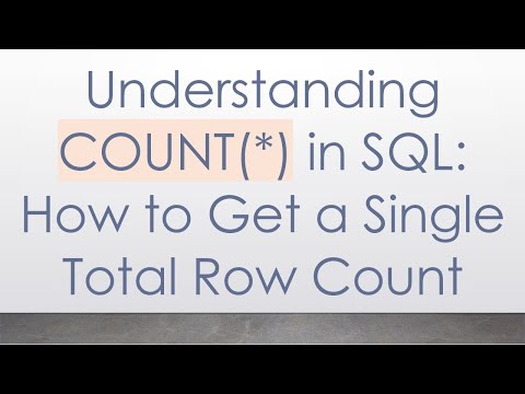 Understanding COUNT(*) in