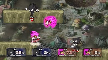 Dark Sonic vs Sonic exe Rose(Clones battle) SSF2 MOD