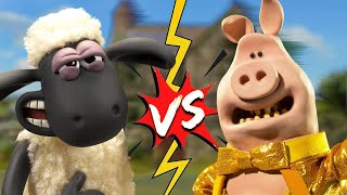 ⭐New⭐ Pigs Vs. Sheep (Round 1) 🐖🐑 Shaun The Sheep 🐑 Mossy Bottom Mayhem 🐑 Farm Animal Showdown