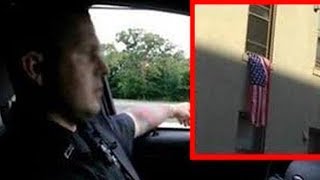 Officers Photograph Student's American Flag Viewers Shocked When They See What Else In Photo Officers Photograph Student's American Flag Viewers Shocked When They See What Else In Photo