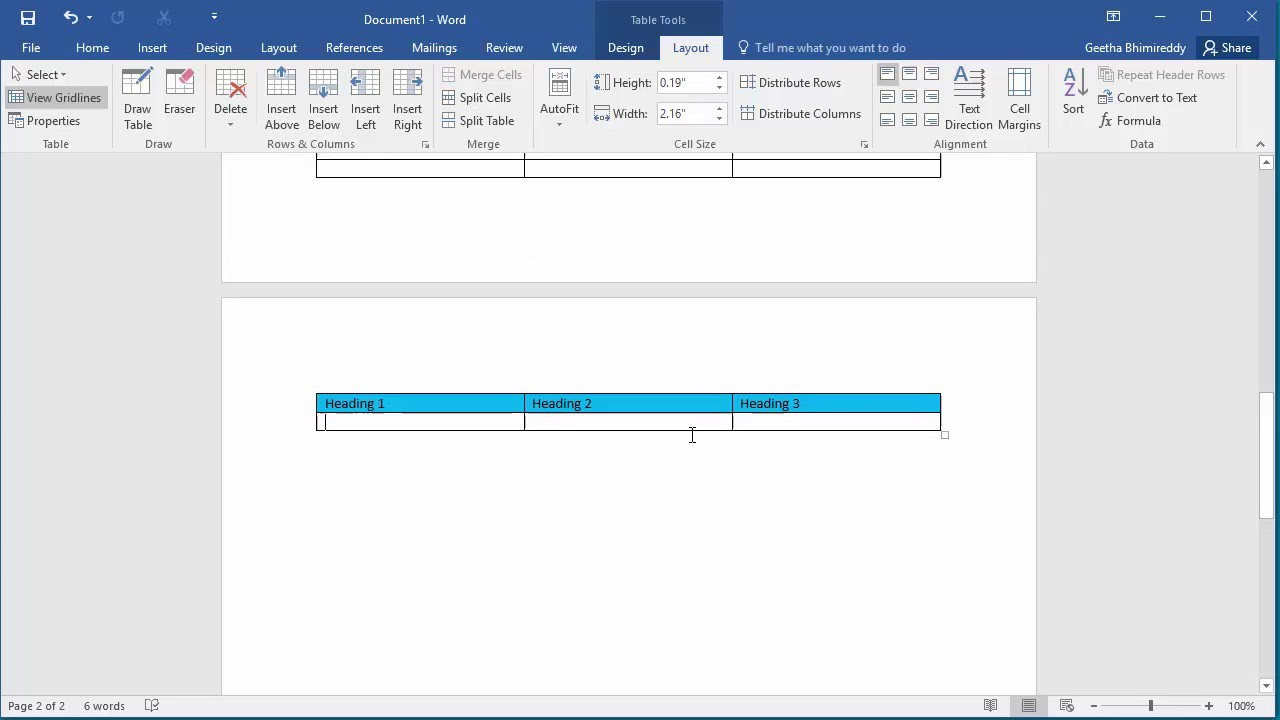 repeat header row in word ไม่ได้  Update  How to Repeat Heading Row of Table on each page in a document in Word 2016