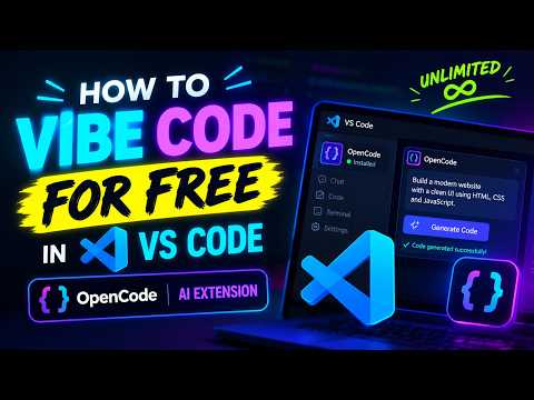 How to Vibe Code for FREE in VS Code ♾️ | OpenCode AI Extension Tutorial