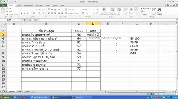 การตัดเกรดในExcel