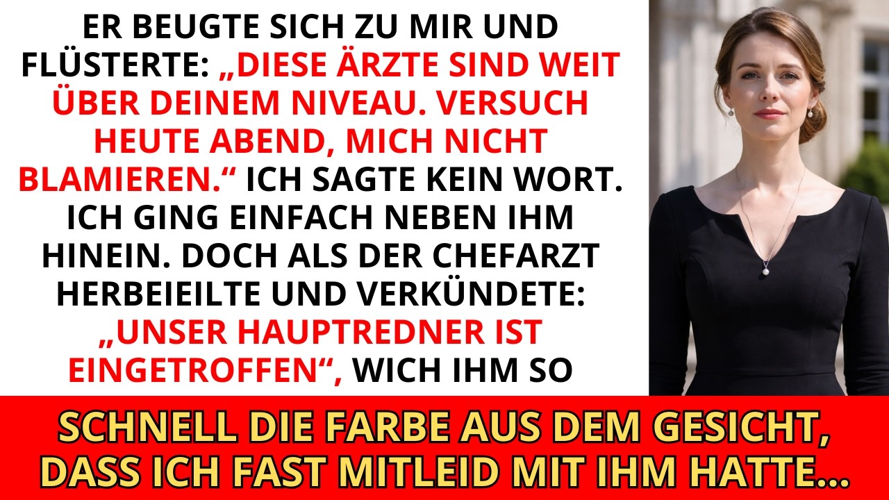 Er sagte mir, ich solle ihn auf der Medizin-Gala nicht blamieren – doch der Chefarzt eilte herübe...