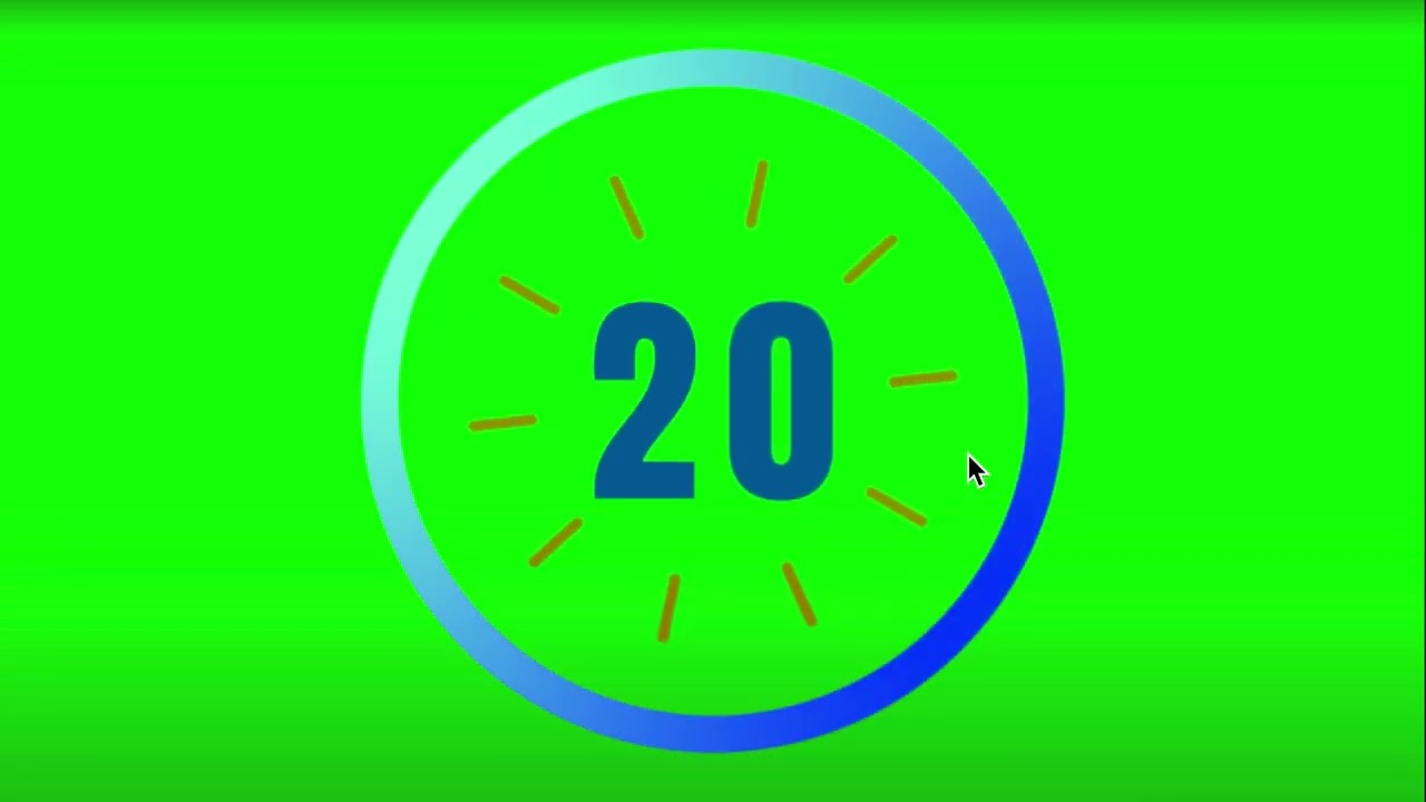 45 seconds countdown timer with number display & with Alarm 🔔|Greenscreen | copyright free