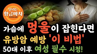 "가슴에 멍울이 잡혔다면 즉시 멈추세요" 평생 유방암 안 걸리는 이 비법 공개 50대이후 여성 필수 시청! #유방암 #유방건강 #가슴멍울 #유방암예방 #갱년기증상 #이소플라본