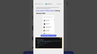 Live User Filter UI | HTML CSS JAVASCRIPT #shorts | Filter/search users using Javascript