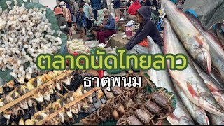 ตลาดนัดไทยลาว อ.ธาตุพนม จ.นครพนม ไข่มดแดง เขียดน้อย ของป่าลาว อาหารธรรมชาติ