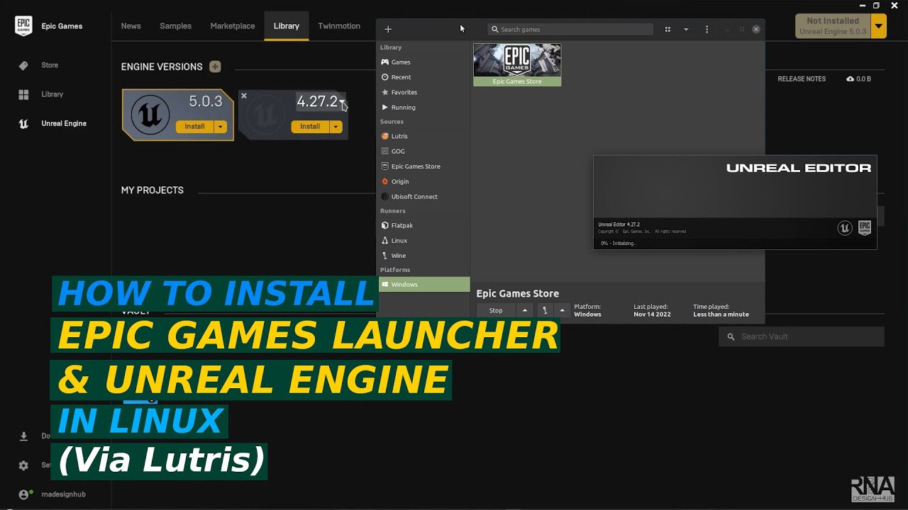 How To Install Epic Games Launcher & Unreal Engine in Linux (Via Lutris) 