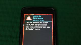 Mensaje de Alerta de Tsunami CHILE a Celulares  Por Terremoto 8.1 en Nueva Zelanda - (04/03/2021)