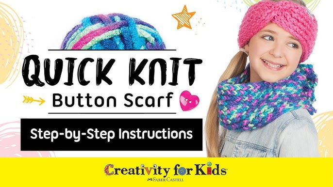 Creativity for Kids Learn to Knit Pocket Scarf - DIY Knitting Kit for  Beginners