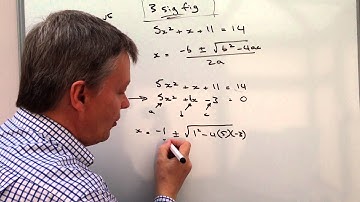 How to use the quadratic formula - exam question 5x2 + x + 11 = 14
