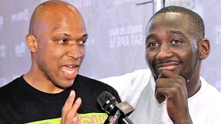 DERRICK JAMES GETS PISSED OVER TERENCE CRAWFORD QUESTION! SAYS VICIOUS ERROL SPENCE COMING FOR UGAS
