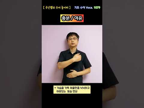[ 기초 수어 Voca ] 1079. 충분/여유 - 수화배우기 [주넌쌤의 수어놀이터]