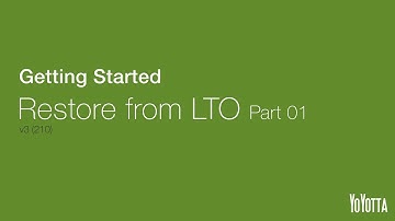 Getting Started - Restore From LTO pt01