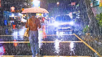 WALKING IN HEAVY RAIN ON A NIGHT IN JAKARTA KRAMAT SENTIONG | MIND-BLOWING ASMR Secrets in JAKARTA