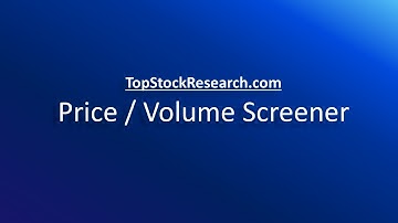 PreScreener Overview Part 2 | Price & Volumed based Screener