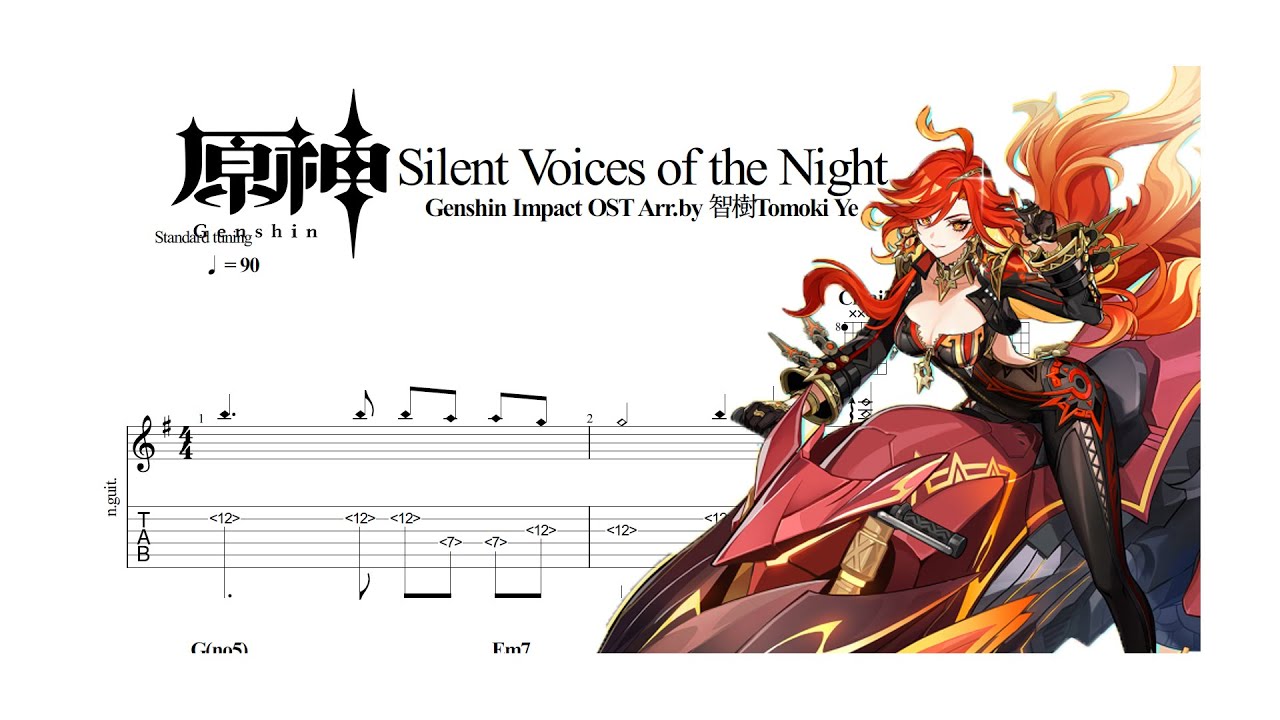 【TAB】Genshin Impact/Mavuika's BGM - Silent Voices of the Night – Fingerstyle Guitar Arrangement
