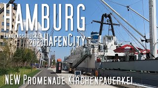 Hamburg HafenCity Landungsbrücken 2023 Neue Promenade Kirchenpauerkei - Elbphilharmonie Elbpromenade