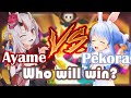 Ayame vs Pekora feat. Ayame suffering noises and smug Pekora [Fall Guys Highlights Eng Sub] #うさおに大戦争