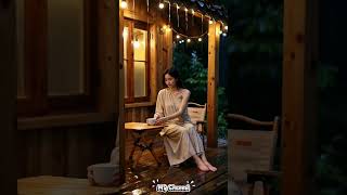 Soft Rain ASMR | Woman Enjoying Coffee in a Quiet Night screenshot 1