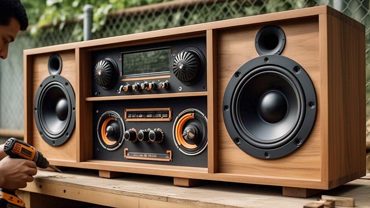 DIY Unique TV Cabinet with Integrated Sound System