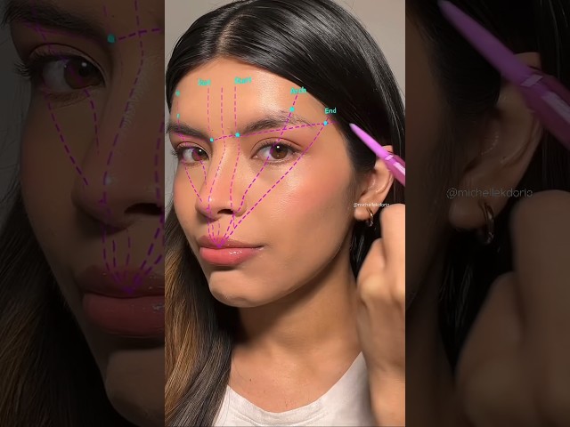 How to shape brows according to your face 🤩Eyebrow mapping hack #makeup #makeuptutorial #eyebrows class=