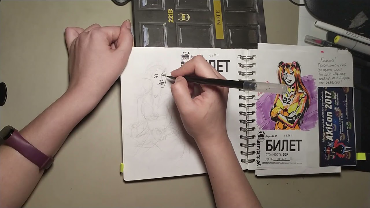 16.Косплей. Скетч маркерами. Cosplay - Sketch Markers Process (Timelapse)16