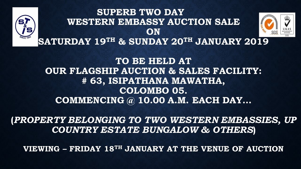 Superb Two Day Western Embassy Auction Sale