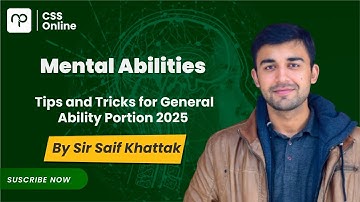 🟡 Mental Abilities | CSS | PMS | CSS Online| Nearpeer| Saif Khattak