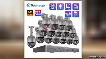 Techage 16CH 5MP 8MP PTZ AI POE Security IP Camera System H265 4K CCTV Video Surveillance NVR Kit