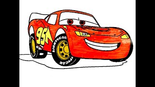 How to Draw MCQueen N95 Race Car I DISNEY CARs