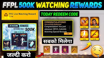 Free Fire Redeem Code Today | Sky Crystal Token Redeem code | ffpl 500k watching Reward Redeem code