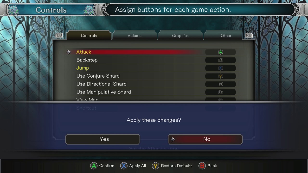 Bloodstained Ritual Of The Night Default Game Options Xbox One Controller Configuration 19 Youtube