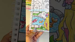Tutorial laghetto incantato 💙🐟✨Libro: Belle personcine in primavera 🌸 #librodacolorare #coloring