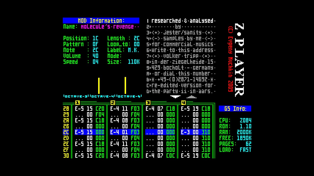 ZX Spectrum General Sound - MOD Music - Molecule's Revenge by Jester