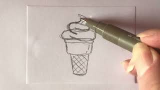 DRAWALONG SKETCH & INK Ice Cream Doodle FULL VIDEO | How To Draw An Ice Cream | Doodle Art