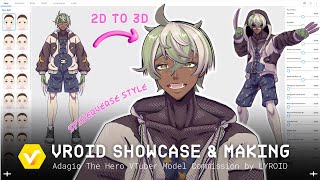 ☆ Adagio The Hero Commission ☆ 3D VTuber Model | VRoid Showcase & Making【#VRoid Studio Speedsculpt】