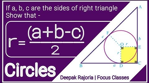 If a, b and c are the sides of a right angled triangle where c is the hypotenuse ,then prove that th