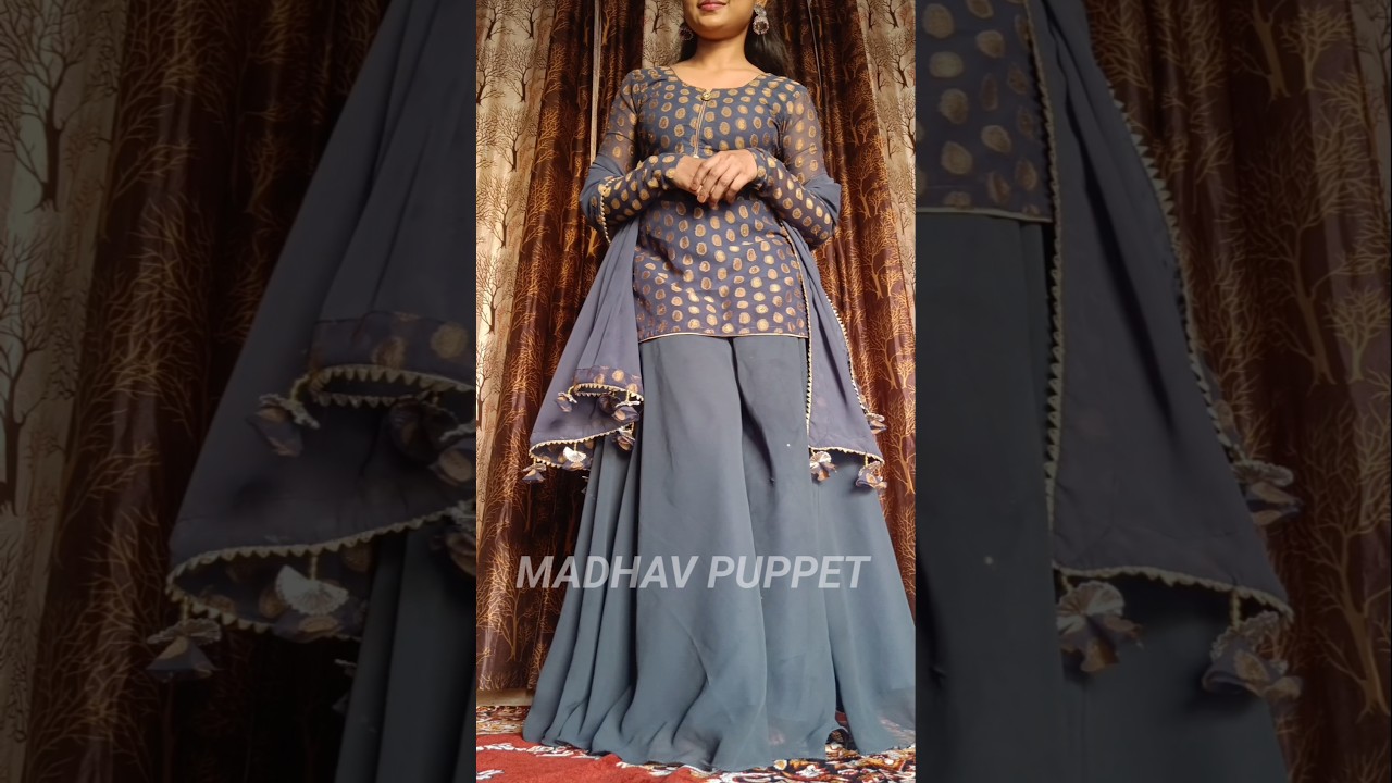 old saree convert into Sharara suit #shorts #sharara #shararasuit #ytshort #viralvideo #madhavpuppet