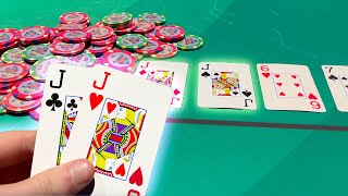 QUADS vs. Aggressive Poker Player!