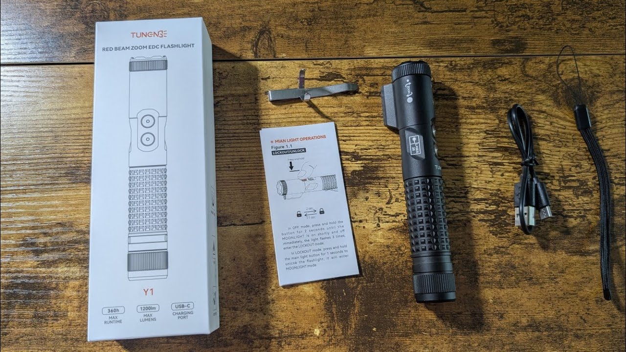 TUNENGE Y1 EDC  Rechargeable Flashlight Review 